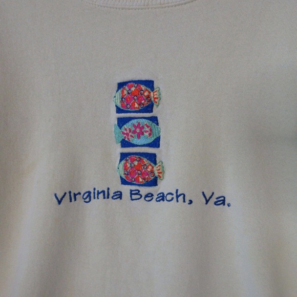 Vintage Sportsweater Sweatshirt Virginia Beach Cotton Made in USA‎ - Picture 2 of 11